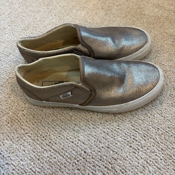 Vans Women’s Gold Metallic Slip-On Shoes Sparkly Size 7 - Picture 5 of 7